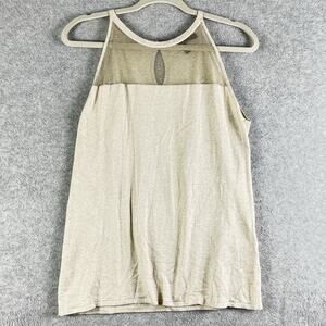 White House Black Market Women's Top Size Medium Metallic Knit Sleeveless Blouse